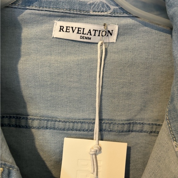 Denim Jacket NWOT With White Butterflies and Long Sleeves - Picture 7 of 12
